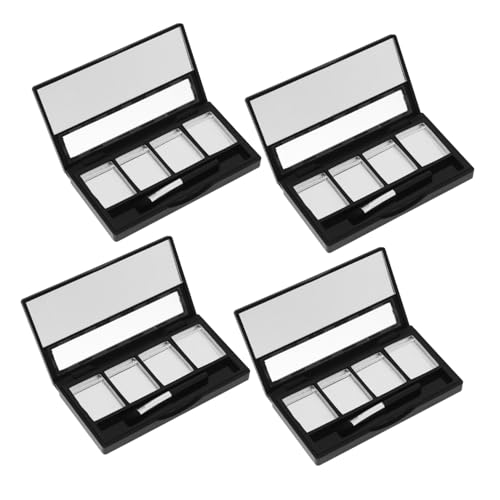 IWOWHERO 4 Stück Leere Lidschatten-box, 4 + 1 Fächer, Mini-diy-lidschatten-paletten Für Den Täglichen Gebrauch, Reisen (schwarz) von IWOWHERO