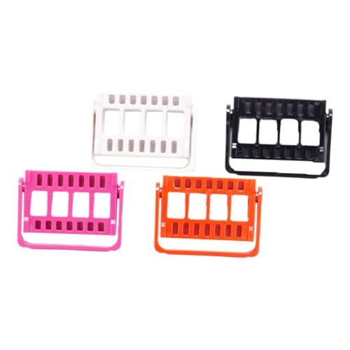 IWOWHERO 4 Stück Nail Drill Bits Stand Teiliges mit Löchern Aufbewahrungsbox für Nagelfräser Polierbits Organizer Nagelpflege Zubehör in Schwarz Rosa Orange Grauweiß von IWOWHERO