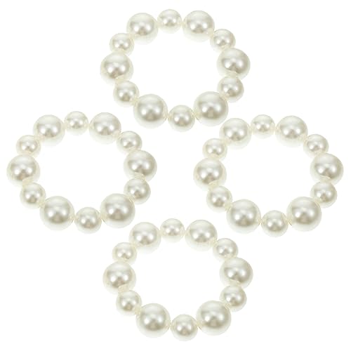 IWOWHERO 4er-pack Haargummis Elastische Pferdeschwanzhalter Für Mädchen Haar-accessoires Für Mädchen Modische Haargummis Armbänder Harz-gummiband-material von IWOWHERO