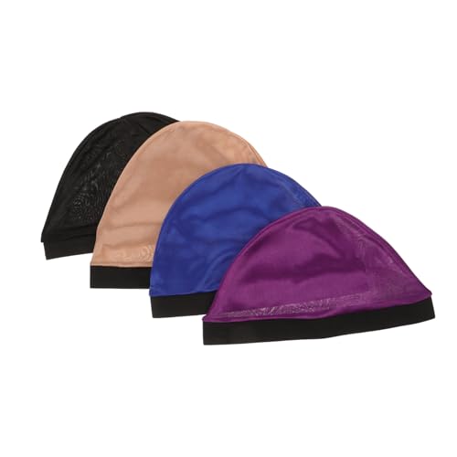 IWOWHERO 4 Stück Wiederverwendbar-duschhauben Spa-abdeckhaube Betthaube Elastische Schlafmütze Hausarbeitsabdeckung Für Frauen Und Männer Verschiedene Farben von IWOWHERO