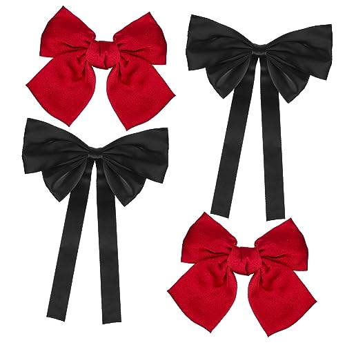 IWOWHERO 4 Stück Schleifen Für Mädchen Haarspangen Aus Satinmetall Große Schleife Haargummi Haarschleifen Clips Schleife Haarnadel Für Frauen Und Mädchen von IWOWHERO
