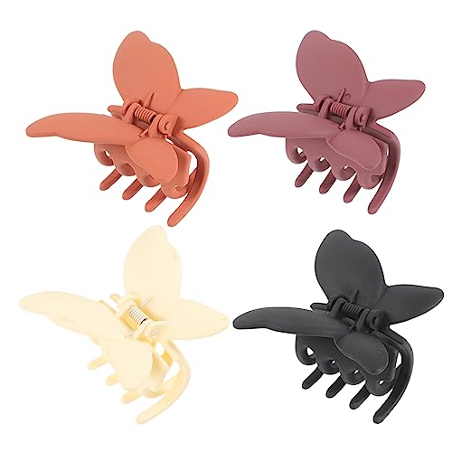 IWOWHERO 4 Stück Schmetterlings-haarspange Haarschmuck Für Mädchen Matte Klauenclips Süße Haarspangen Krallenclips Für Haare Haarspangen Für Frauen Haarnadel Persönlichkeit P.s Griffigkeit von IWOWHERO