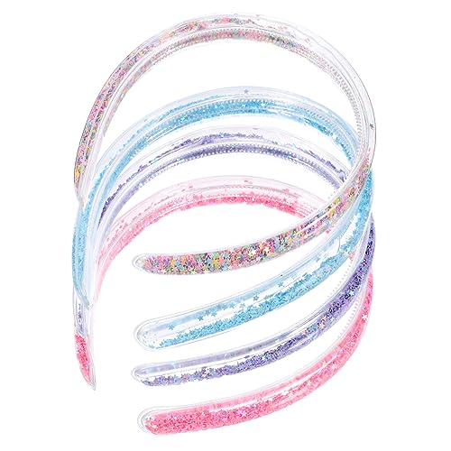 IWOWHERO 4 Stück Pailletten-haarband Für Mädchen Glitzerndes Stirnband Glänzendes Haarband Stirnbänder Mit Pailletten Stern-haarband Stern-accessoires Süßes Kind Plastik Blitz Haarnadel von IWOWHERO