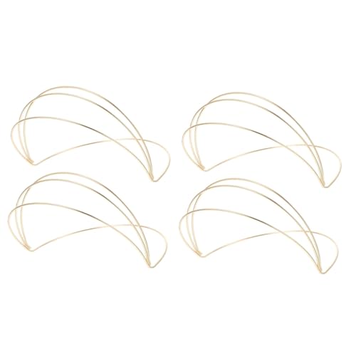 IWOWHERO Haarreif Doppelt 4 Stück Stirnband Mit Vier Schichten Haar-make-up-stirnbänder Kronenband Diy Juwelenbesetztes Stirnband Mädchen Mit Stirnband Kronendraht Stirnband Mit Clips Eisen Golden von IWOWHERO
