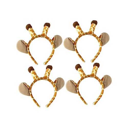 IWOWHERO 4 Stücke Giraffen Stirnband Haarreif Giraffen Kopfband Party Kopfbedeckung für Frauen und Mädchen Cosplay Zubehör Leicht und Bequem von IWOWHERO