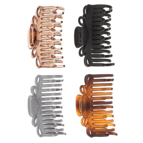 IWOWHERO 4 Stück Teiliges Haarklammer Große Transparente und Leopardenmuster Haarklammern Starke Klammern für Dickes und Dünnes Haar Damen und Mädchen Alltagsgebrauch von IWOWHERO