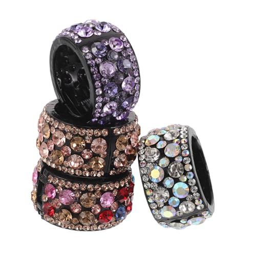 IWOWHERO 4 Stück Teiliges Ponytail Accessoire mit Funkelnden Strasssteinen Runde Haarspangen für Damen Schonendes Styling frei von Ziepen Eleganter Haarklammer Schmuck für Hochsteckfrisuren von IWOWHERO