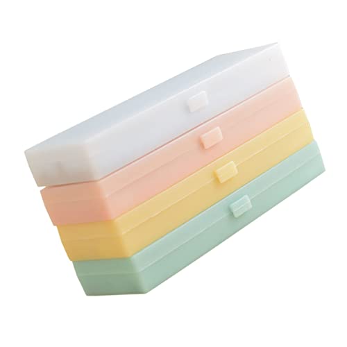 IWOWHERO 4 Stück Translucente Frosted Stiftebox Mittlere aus Robustem PP Kunststoff mit Schnappverschluss Große Kapazität für Schüler und Bürobedarf Stilvolles Praktisches Schreibwarenetui von IWOWHERO