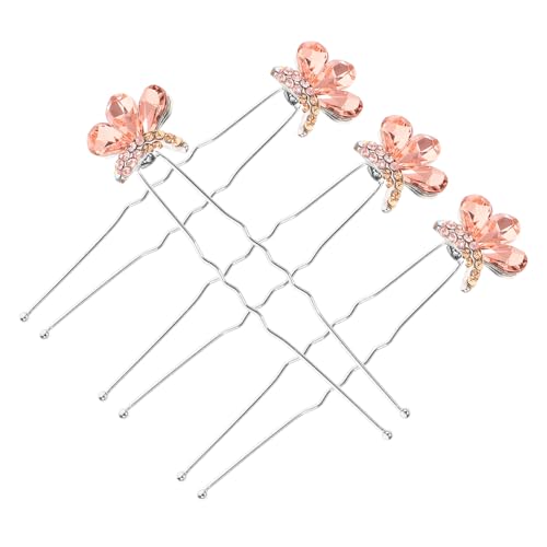 IWOWHERO Brautschmuck Für Haare 4-teiliges U-förmiges Haarnadel-set Mit Strasssteinen Für Frauen Schmetterlings-haarschmuck-set von IWOWHERO