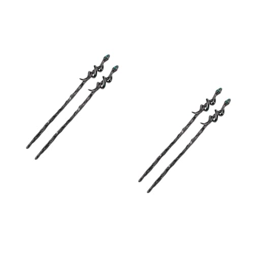 IWOWHERO 4 Stück Vintage Haarnadel haar spangen haarclips libelle haarspange Haarstäbe Schlangen Kamm schmuck stutzenhalter Haarstäbchen für Frauen Haarknotenzubehör für Frauen Strass Black von IWOWHERO