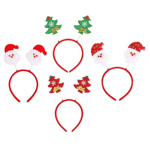 IWOWHERO 4 Stück Weihnachtsstirnband Kinderhaarschmuck Für Mädchen Party-haarband Weihnachtshaar-accessoire Haarschmuck Für Kinder Mädchen Stirnbänder Weihnachtsbaum Stoff Weihnachten von IWOWHERO