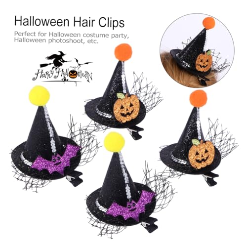 IWOWHERO 4 Stück Zauberer Haarnadel Party Dutt Clips Für Haarspangen Haarmütze Haarspange Mädchen Styling Süß Mit Dutt Elegantes Haar Accessoire Mini Hat Kunstleder von IWOWHERO
