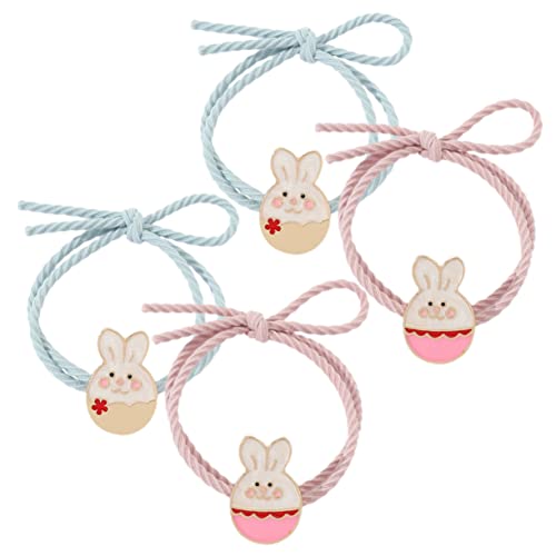 IWOWHERO 4 Stück hair accessories for girls Kaninchenbänder Seile Haarringe süßer Haargummi für Haargummihalter Elastizität Haarseil Füllstoff Pferdeschwanz Fräulein Stirnband Plastik von IWOWHERO