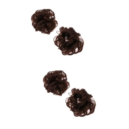 IWOWHERO 4stücke Haar Chignon Dutt Kissen Aus Synthetischem Haar Leicht Braun Für Voluminöse Hochsteckfrisuren Und Einfache Anwendung Für Frauen Und Mädchen von IWOWHERO