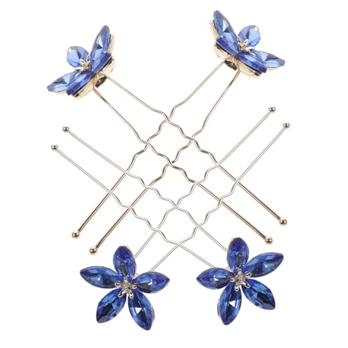 IWOWHERO 4Stücke Strass Haarspangen U Form für Hochzeitsfrisuren Eleganter Brautschmuck für Besondere Anlässe Funkelnde Haarnadeln für Bräute und Brautjungfern von IWOWHERO