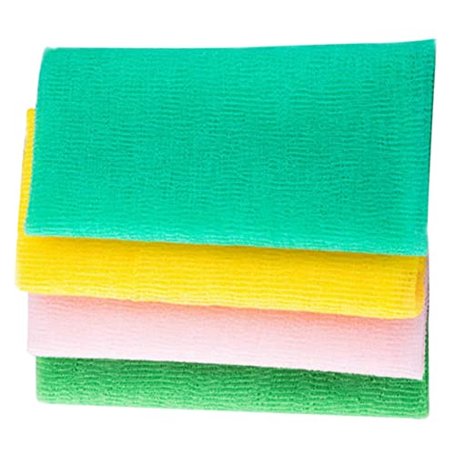 IWOWHERO 4er Set Exfolierende Badehandtücher Aus Nylon Hautfreundliche Peeling Tücher Für Die Dusche Körperreinigung Und Sanftes Peeling Gemischte Farben von IWOWHERO