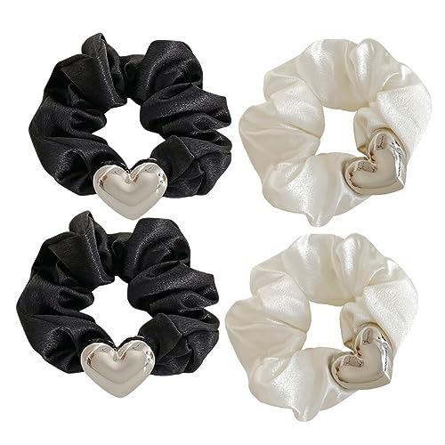 IWOWHERO 4stücke Elastische Pferdeschwanzhalter Für Damen Und Mädchen Haargummis Und Haarseile Aus Satin Vielseitig Einsetzbar Für Verschiedene Frisuren Und Kleidungsstile von IWOWHERO