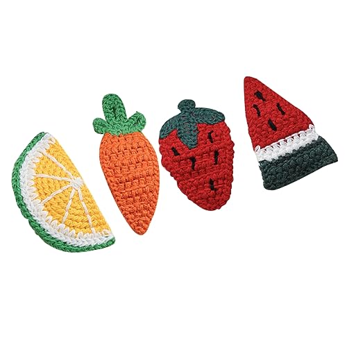 IWOWHERO 4stücke Haarspangen Mit Erdbeerdesign Aus Wolle Praktische Bobby Pins Kinderhaarschmuck Haarelemente Für Styling Erdbeere Karotte Zitrone Wassermelone von IWOWHERO