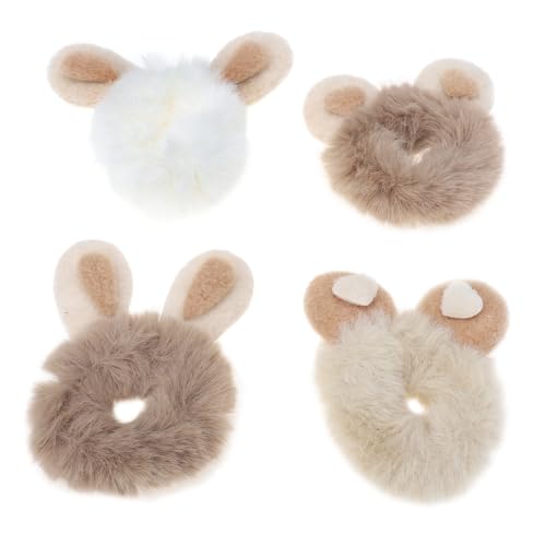 IWOWHERO 4stücke Kaninchenohr Haarschmuck Für Mädchen Haarring Dekoratives Haarschloss Modisches Haarschloss Pferdeschwanzhalter von IWOWHERO