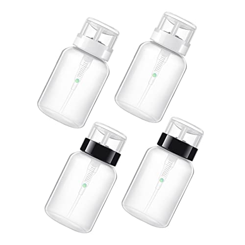 IWOWHERO 4stücke Nagellackentferner Pumpflasche Push-down-flasche Plastikflasche Für Nagellackentferner Make-up-entferner Und Andere Kosmetische Flüssigkeiten von IWOWHERO