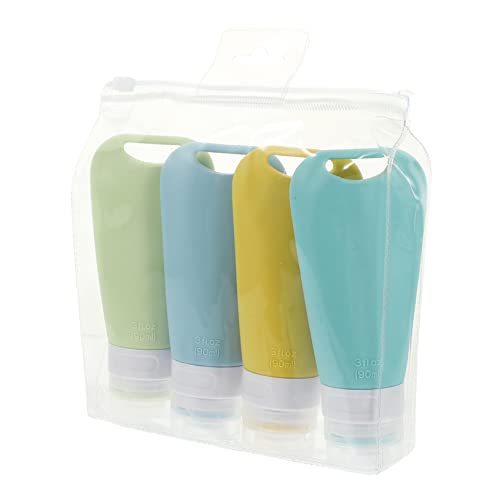IWOWHERO 4stücke Tragbare Silikonflaschen Lotion-quetschflaschen Praktische Reiseflaschen Silikonflaschen in Reisegröße Für Lotion Shampoo Creme Make-up-entferner Und Andere Produkte von IWOWHERO