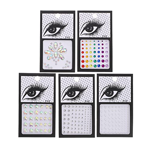 IWOWHERO 5 Blätter Gesicht Strass Aufkleber Make-up-edelsteine ​​für Die Augen Festival-edelstein-aufkleber Edelsteine ​​für Make-up Augen Aufkleber Halloween Kristall-aufkleber Baby Acryl von IWOWHERO