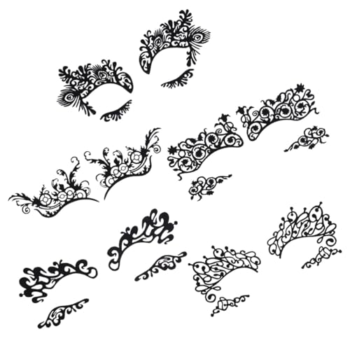 IWOWHERO 5 Paare Spitzen Eyeliner Aufkleber Selbstklebende Temporäre Augen Tattoos mit Hohler Spitze für Party Cosplay und Halloween Make up Wiederverwendbar und Hautfreundlich von IWOWHERO