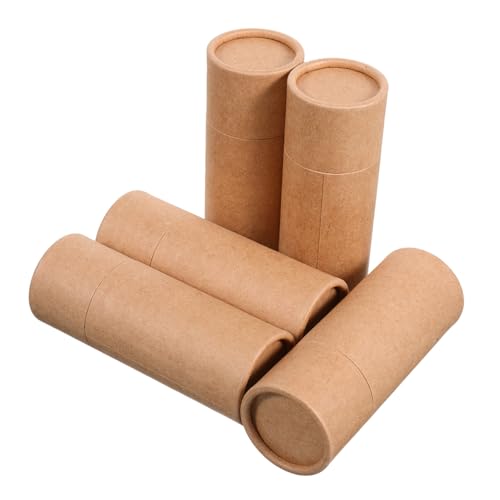 IWOWHERO 5 Stück Runde Gläser Ätherische Öle Aromatherapie Flasche Papierzylinder Aromatherapie Behälter Pappröhre Öl Reiseflasche Geschenke Bastelpapierboxen Papierröhre von IWOWHERO