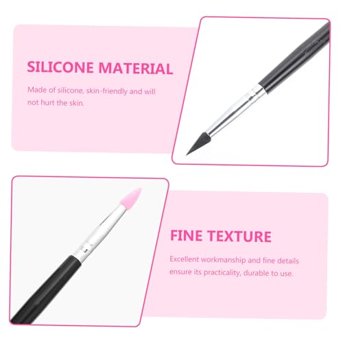 IWOWHERO 5 Stück Teiliges Silikon lippen Lidschattenpinsel Kompakt und Leicht für Reise und Profi Heimgebrauch Vielseitig für Lippenstift und Schimmernden Lidschatten Langlebig und von IWOWHERO