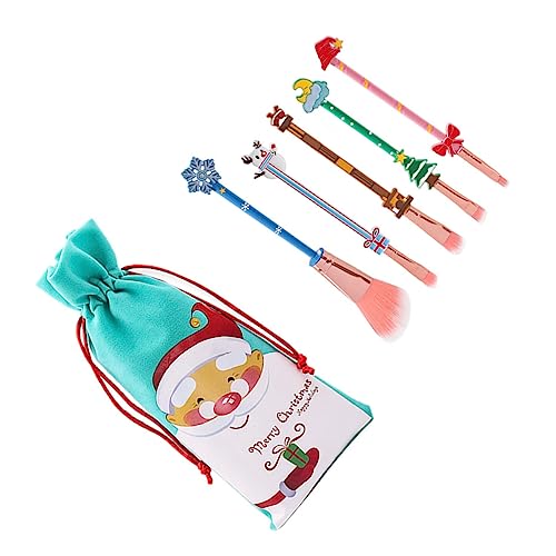 IWOWHERO Kunstfaser-make-up-pinsel-set 5-teilig Weihnachts-make-up-set Für Mädchen Design von IWOWHERO