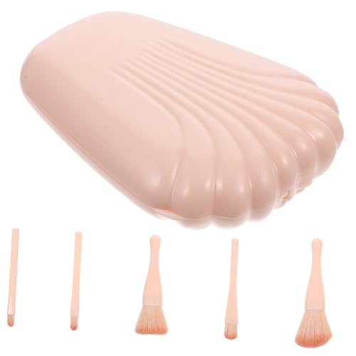 IWOWHERO 5stücke Teiliges Reise-make-up-pinsel-set Mit Aufbewahrungstasche Lidschatten Puder Und Konturpinsel Für Natürliche Looks Für Frauen Und Anfänger Der Kosmetik von IWOWHERO