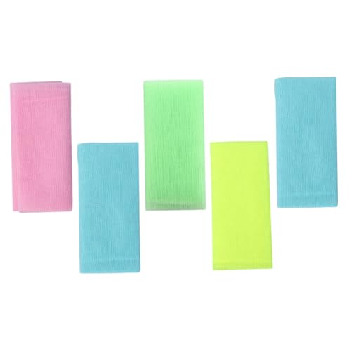 IWOWHERO 5stücke Peeling-handtuch Rückenschrubbtuch Langstreifen Praktisches Badetuch Familienbadewerkzeug Rückenreibe Badetuch Reinigt Poren Ablagerungen Öl Auszugleichen Haut Zu Massieren von IWOWHERO