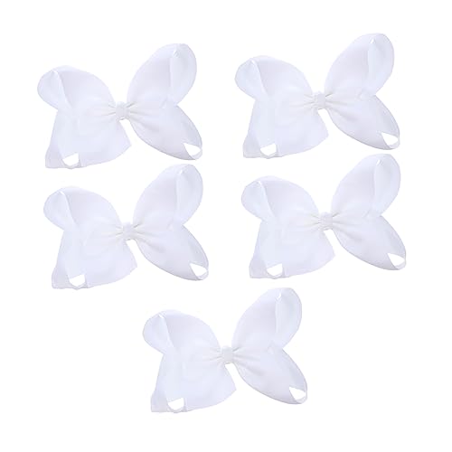 IWOWHERO 5st Schleife Haarnadel Schleifenhaarspangen Bowknot-clips Für Das Haar Haarspange Mit Ripsbandschleife Schleifenclips Urlaub Haarspange Weiß Legierung Baby Brosche Mädchen von IWOWHERO