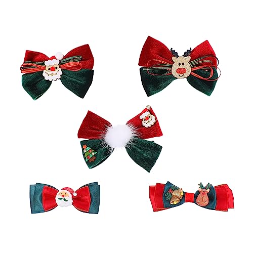 IWOWHERO 5stücke Teiliges Weihnachts-haarspangen Für Mädchen Adorable Schleifen-haarclip Und Haaraccessoires Für Schulbelohnungen Weihnachtsgeschenke Und Kinderfeste von IWOWHERO