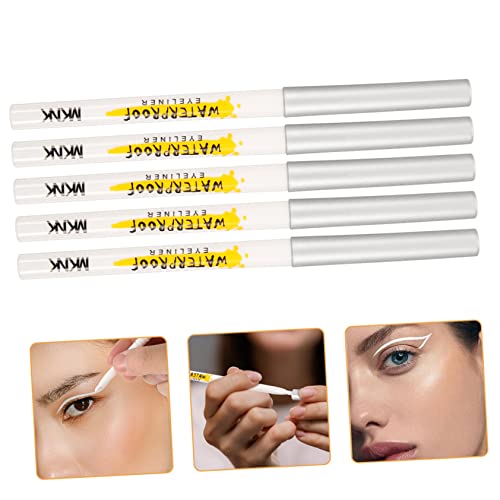 IWOWHERO 5St weiß liegender Seidenraupenstift Mattcreme-Lidschatten weiße Kajalstifte gastgeschenke geburtstag geburtstags geschenke Eyeliner-Stift Textmarker Lidschatten-Make-up-Kosmetik von IWOWHERO