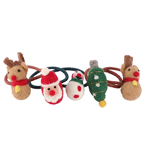 IWOWHERO 5st Haarschmuck Für Weihnachten Haar Gummib?nder Elchhaarband Geschenktütenfüller Haarschmuck Für Mädchen Elastische Zopf-haarbänder Zopfgummi Der Stoff Kind Weihnachtsbaum Uhrwerk von IWOWHERO