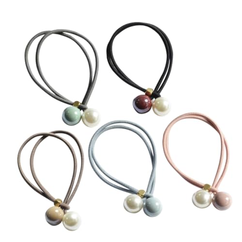 IWOWHERO 5er-pack Pferdeschwanz-haarband Gummiband Modisches Mädchen-stirnband Pferdeschwanz- Für Frauen Schwarz Grau Hellkaffee von IWOWHERO