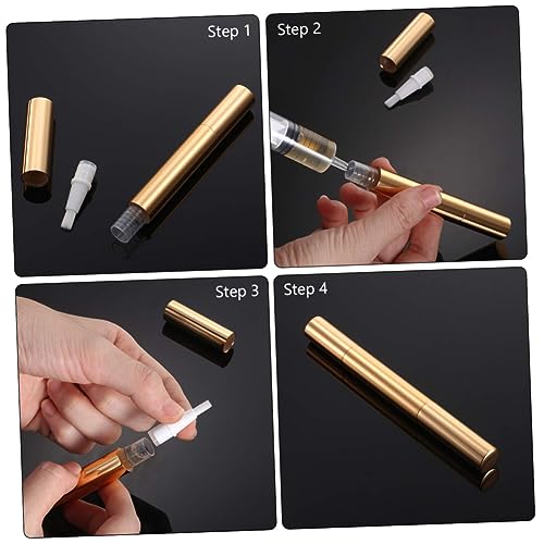 IWOWHERO 5stücke Leere Nagellack-stifte Glänzendem Gold Für Lip Gloss Flüssigfoundation Und Kosmetische Anwendungen Tragbare Applikatoren Für Unterwegs von IWOWHERO