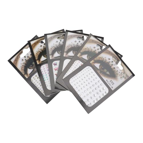 IWOWHERO 6blätter Teiliges Augen-rhinestone-sticker Für Gesichts-make-up Selbstklebende Glitzersteine Für Festival Und Bühnenauftritte Einfache Anwendung Kleber von IWOWHERO