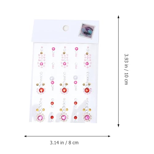 IWOWHERO 6 Blätter Teiliges Gesichtsschmuck Wasserfeste Makeup Gems Face Sticker Glitzernde Fashion Dekorative Acrylstrasssteine Für Festivals Partys und Karneval von IWOWHERO
