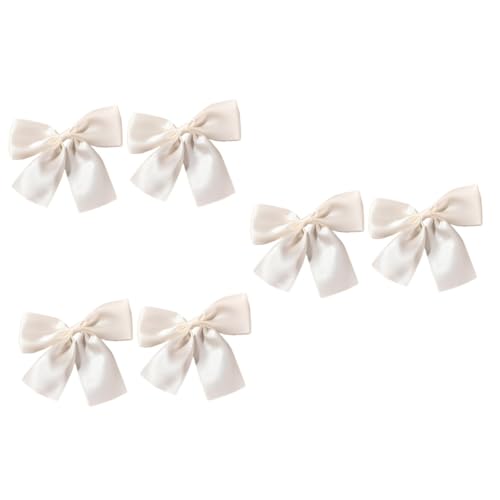 IWOWHERO 6 Stk Braut Hochzeit Große Haarschleife Dekorativ Rückenhaar Bowknot Spitze Boucles Tiara Schleifenhaar Bräute Haarspangen Mit Großer Schleife Brautjungfer Stifte Stoff Weiß von IWOWHERO