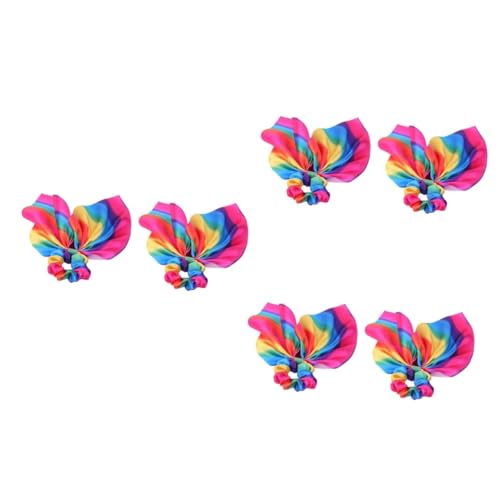 IWOWHERO 6stücke Regenbogen Haarband Mit Hasenohren Niedliche Haargummis Mit Quasten Für Frauen Und Mädchen Für Alltag Und Besondere Anlässe von IWOWHERO
