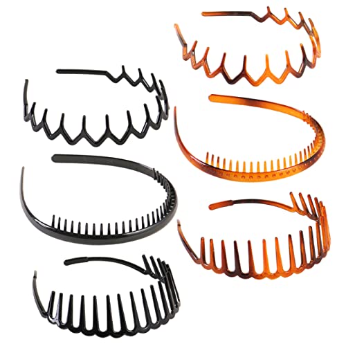 IWOWHERO 6stücke Teiliges Set Elastische Toothed Haarreifen Unsichtbare Haarklammern Für Damen Und Herren Wellenförmige Haaraccessoires Zum Waschen Und Stylen Gesichts von IWOWHERO