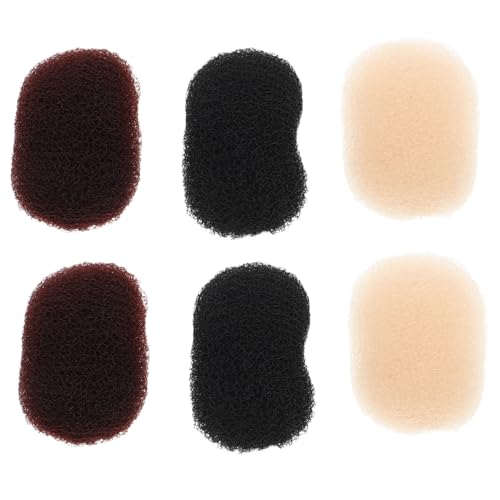 IWOWHERO 6 Stück Haarvolumen Pads Unsichtbare Volumenclips Atmungsaktive Haarkissen für Damen Flexibles Styling Starker Griff für Sofort-volumen und Erhöhtes Haarvolumen in Schwarz Braun von IWOWHERO
