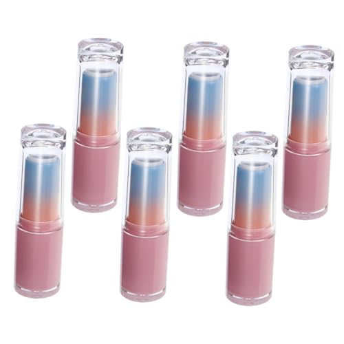 IWOWHERO 6 Stück Nachfüllbare Lippenstift Tuben Reusable Lip Balm Behälter Leicht Auslaufsicher Praktisch für DIY Lippenpflege Kompakt für Reise und Alltag Farbverlauf Transparent von IWOWHERO