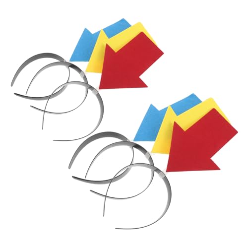 IWOWHERO 6 Stück Pfeilförmige Haarreifen Lustige Party Haarbänder mit -design Leichtes und Bequemes Festival Accessoire für Fotoshootings Halloween und Livestreams Rot Gelb Blau von IWOWHERO