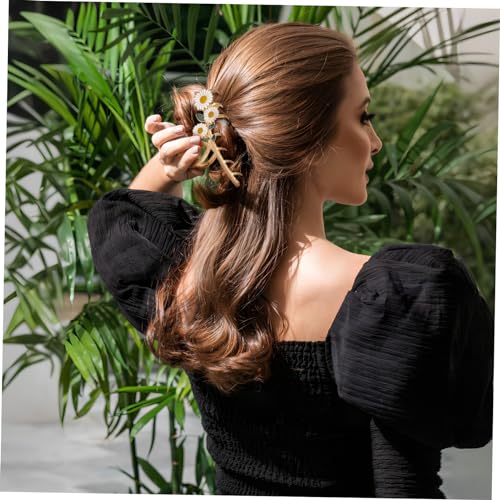 IWOWHERO 6 Stück Teiliges Metall Haarklammern Blumen Design Große Krallen Clips für Dickes Mittellanges Haar Frauen Mädchen Niedlicher Haarschmuck Alltags und Festtagsgebrauch von IWOWHERO