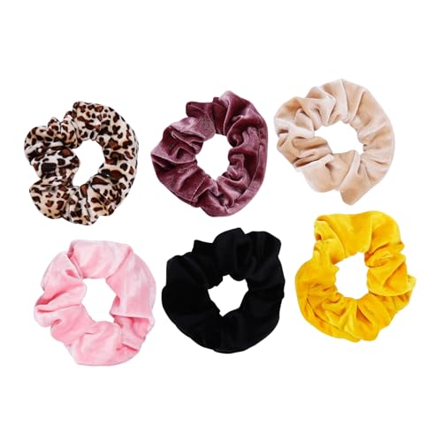 IWOWHERO 6 Stück Teiliges Oversize Haargummi aus Elastischem Samtstoff Weiche Dehnbare Haarbänder für Damen und Mädchen Hautfreundlich Komfortabel Geeignet für Alltag und Besondere Anlässe von IWOWHERO