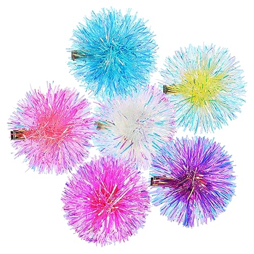 IWOWHERO Entzückende Haarspangen Mit Pompoms 6er-set Metall-haarspangen Für Damen Für Partys Und Weihnachtsdekoration von IWOWHERO