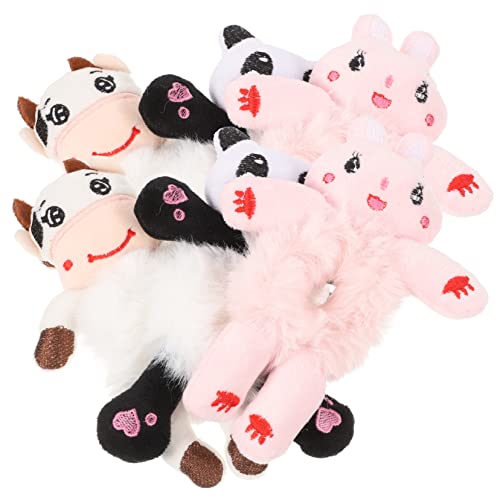 IWOWHERO 6stücke Cartoon Plüsch Tier Haargummis Elastische Haarseile Für Frauen Mädchen Winterstyles Alltag Party Fotoshootings Geschenke Für Tochter Freundin Ehefrau Mutter von IWOWHERO